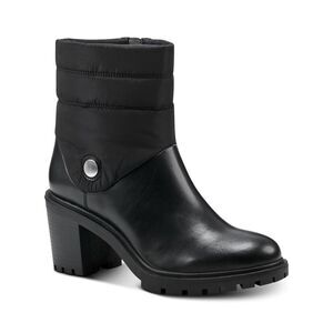 ALFANI Womens Black Puffer Belcalise Almond Toe Block Heel Boots Shoes 11 M